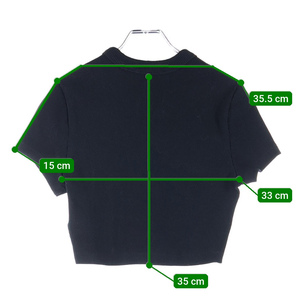 ALEXANDER WANG(アレキサンダーワン) Embossed Logo Cropped T-Shirt エンボスロゴ クロップド 半袖Tシャツ ブラック 4CC2241468 レディース