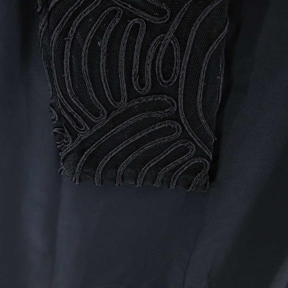 ROTATE(ロテート) シアースリーブ バックジップロングワンピース ブラック