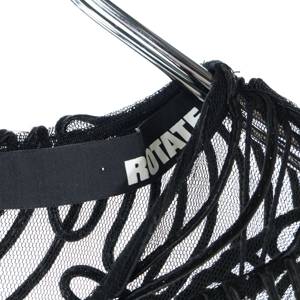 ROTATE(ロテート) シアースリーブ バックジップロングワンピース ブラック