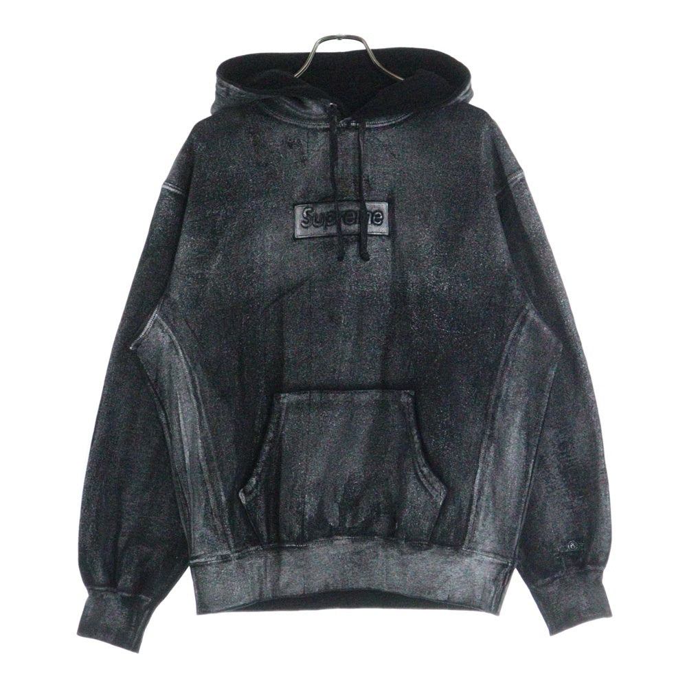 SUPREME(シュプリーム) 24SS ×MM6 Maison Margiela Foil Box Logo Hooded Sweatshirt メゾンマルジェラ ボックスロゴ スウェットプルオーバーパーカー ブラック