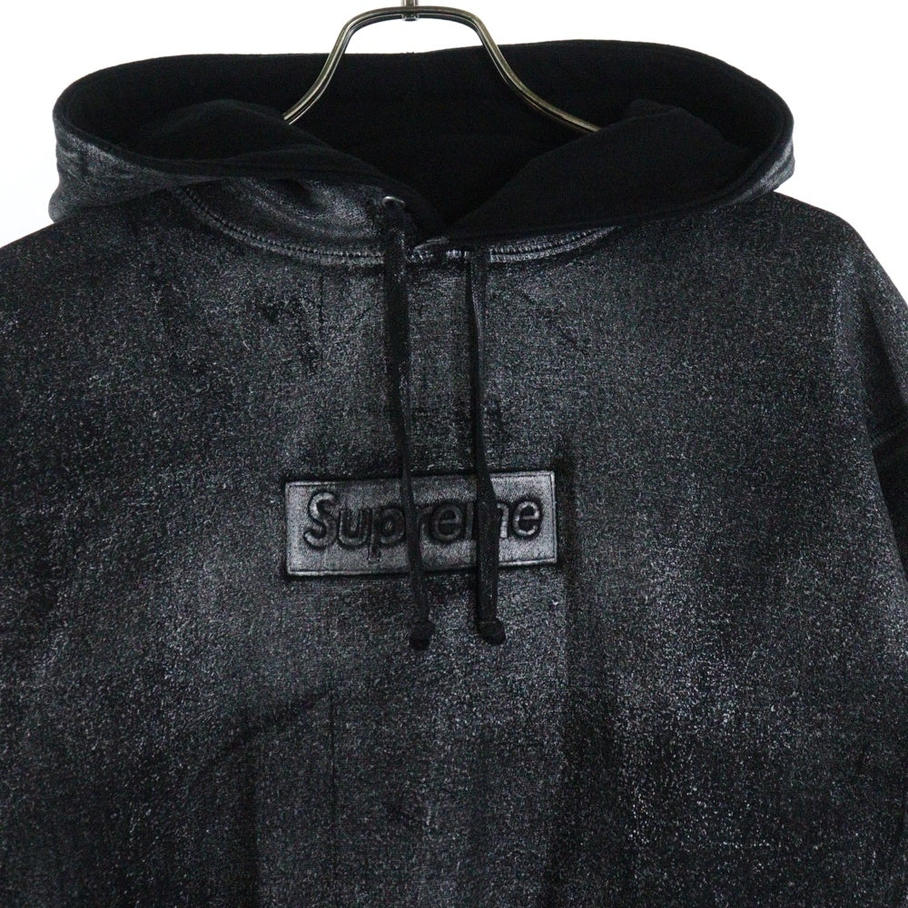 SUPREME(シュプリーム) 24SS ×MM6 Maison Margiela Foil Box Logo Hooded Sweatshirt メゾンマルジェラ ボックスロゴ スウェットプルオーバーパーカー ブラック