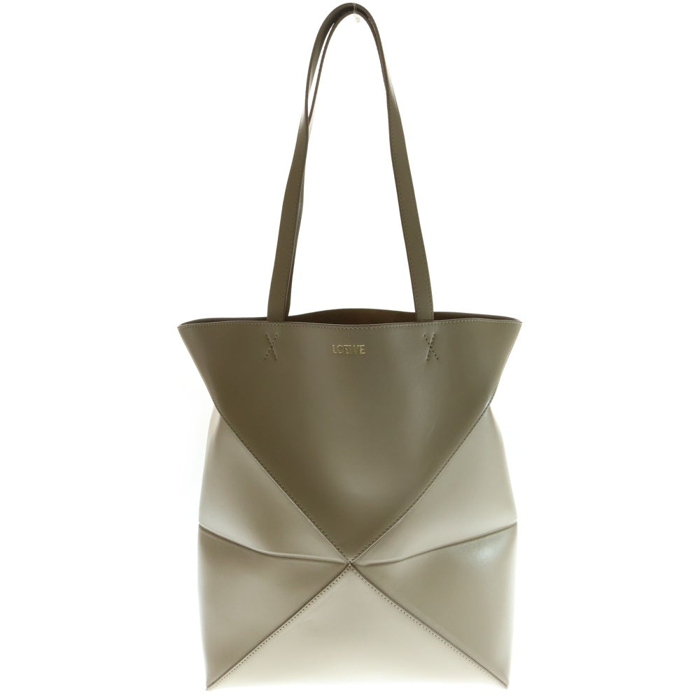 LOEWE(ロエベ) パズルフォルド ミディアム トートバッグ ベージュ レザー ハンドバッグ