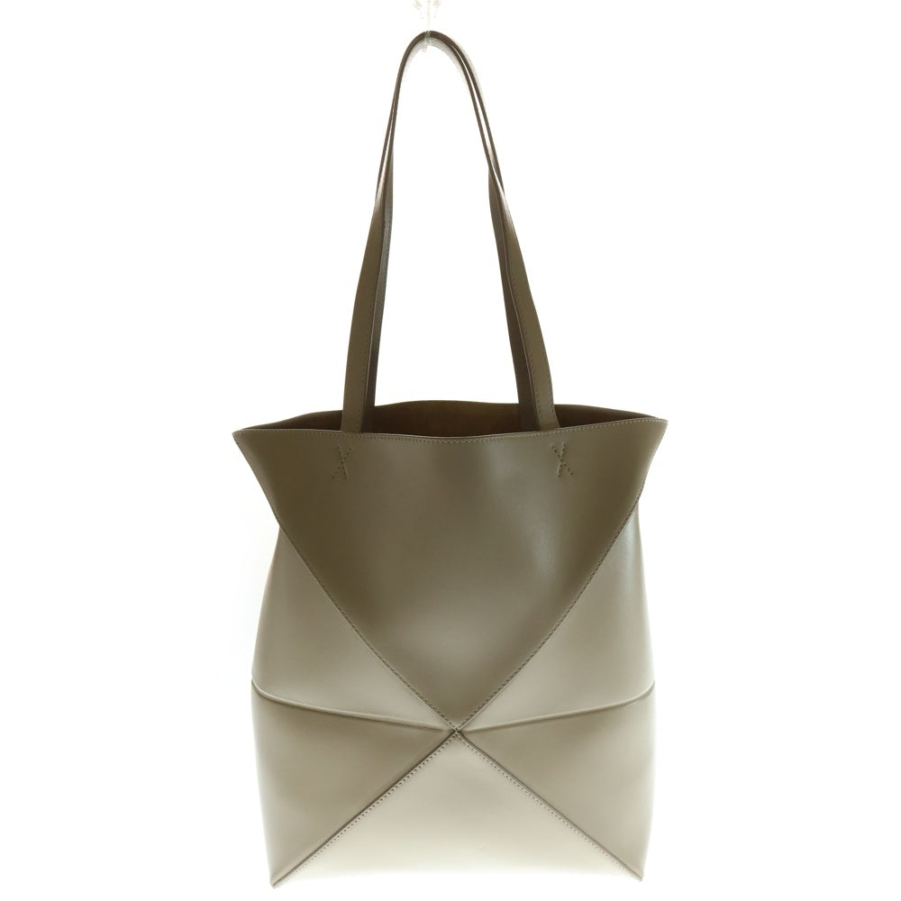 LOEWE(ロエベ) パズルフォルド ミディアム トートバッグ ベージュ レザー ハンドバッグ