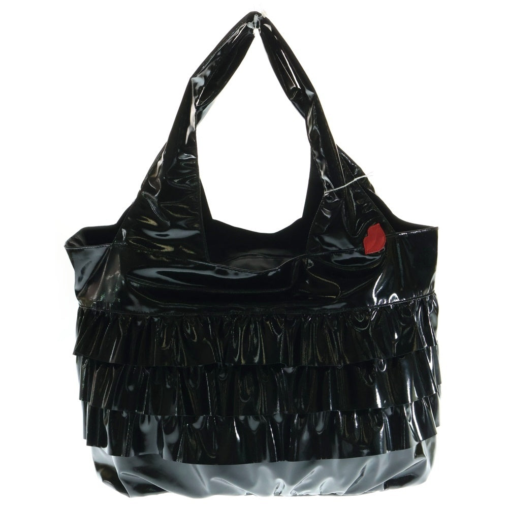 TUNIC(チュニック) フリルデザイン ナイロン ハンド トートバッグ ブラック レディース