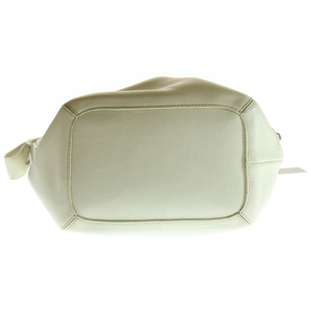 COACH(コーチ) バイカラー レザー ワンショルダーバッグ シルバー金具 ベージュ/ブラウン