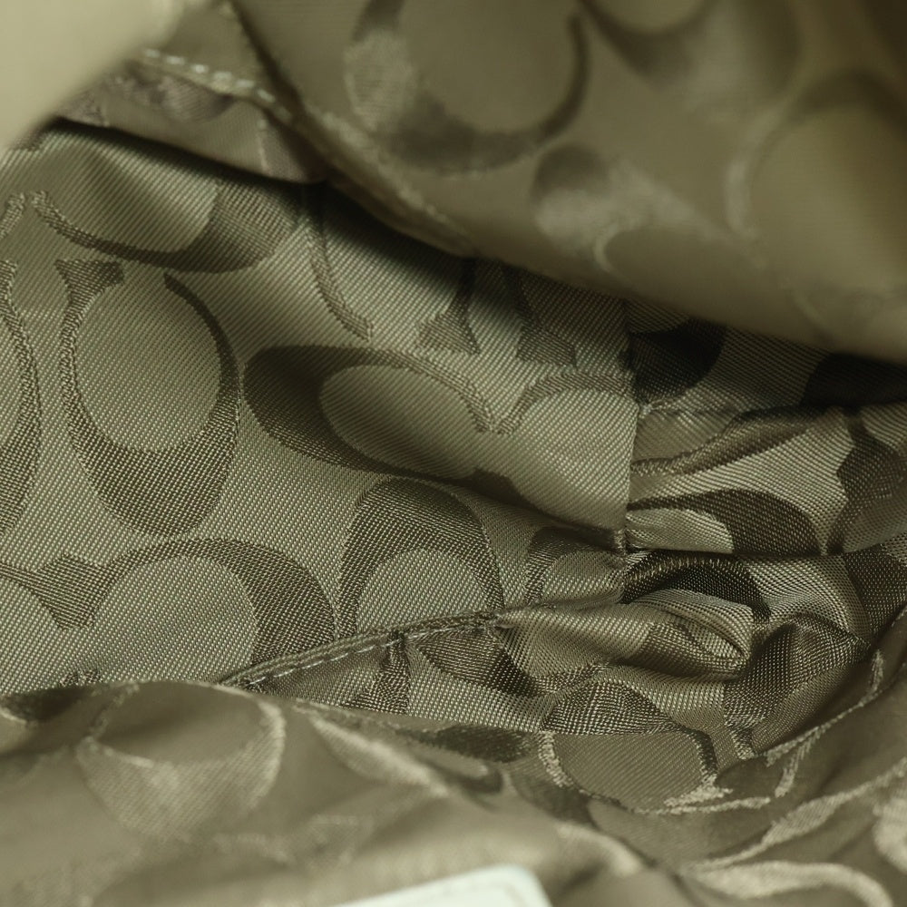 COACH(コーチ) バイカラー レザー ワンショルダーバッグ シルバー金具 ベージュ/ブラウン