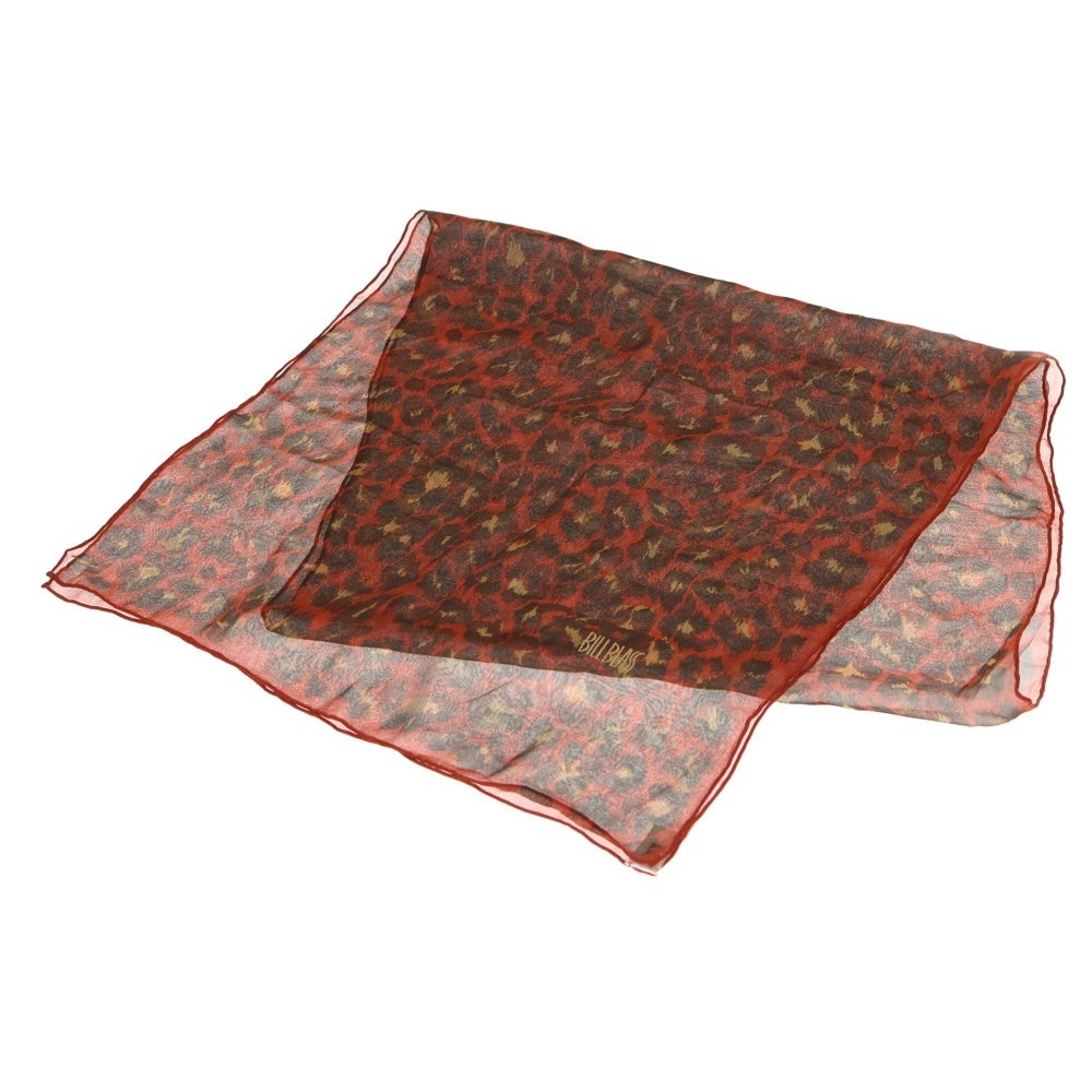 BILLBLASS(ビルブラス) レオパード柄シルクスカーフ オレンジ/ブラウン レディース