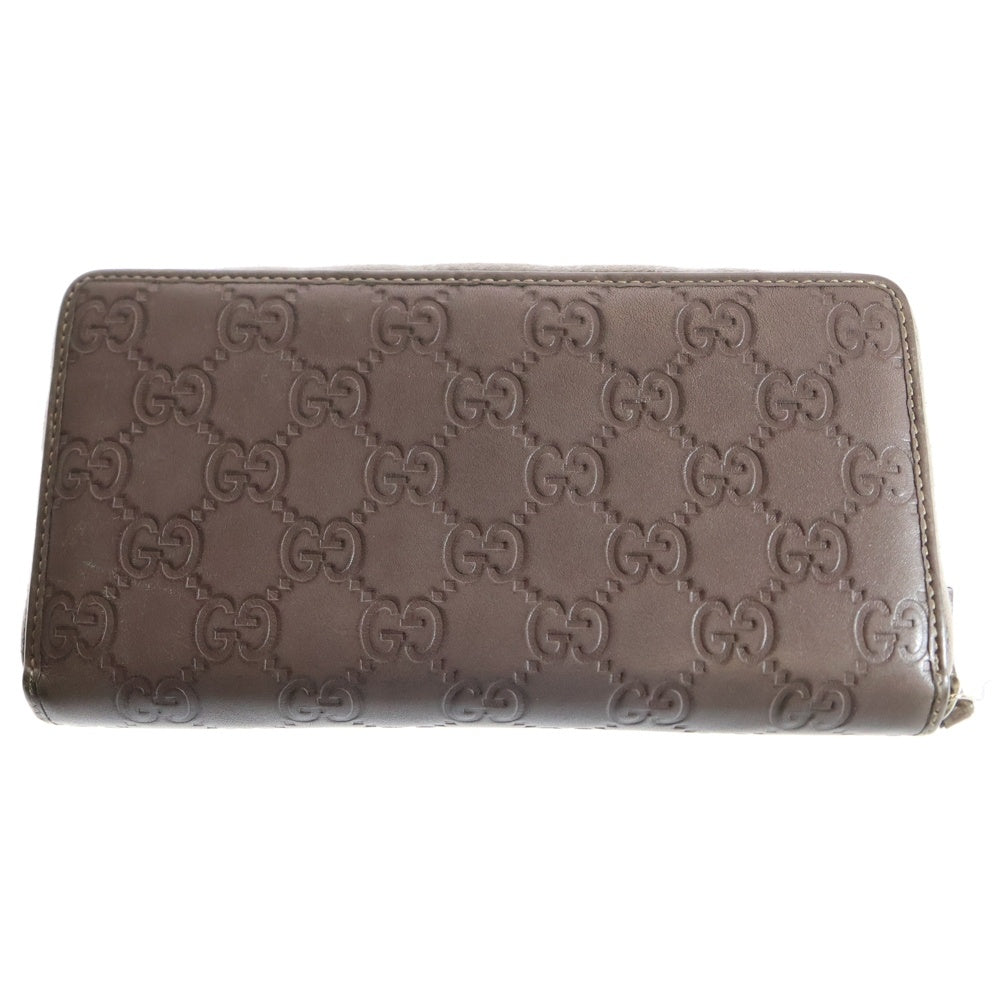 GUCCI(グッチ) グッチシマ ラウンドジップ長財布 ロングウォレット カードケース ライトパープル ゴールド金具 レザー 257007