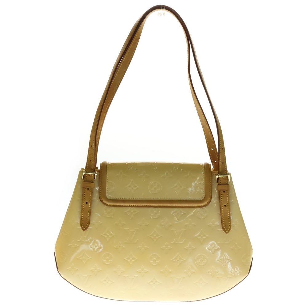 LOUIS VUITTON(ルイヴィトン) ヴェルニ ビスケインベイ ハンドバッグ 肩掛けバッグ ライトイエロー×ブラウン レザー×パテント ゴールド金具 M91284