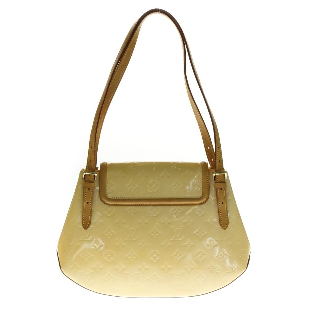 LOUIS VUITTON(ルイヴィトン) ヴェルニ ビスケインベイ ハンドバッグ 肩掛けバッグ ライトイエロー×ブラウン レザー×パテント ゴールド金具 M91284