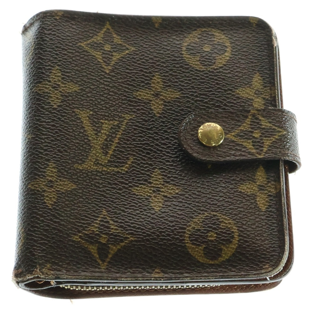 LOUIS VUITTON(ルイヴィトン) コンパクトジップ モノグラム PVC コンパクトウォレット 二つ折り財布 ゴールド金具 ブラウン M61667