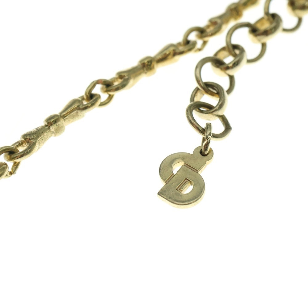 Christian Dior(クリスチャンディオール) リボンモチーフ チェーンネックレス ゴールド GP チョーカー