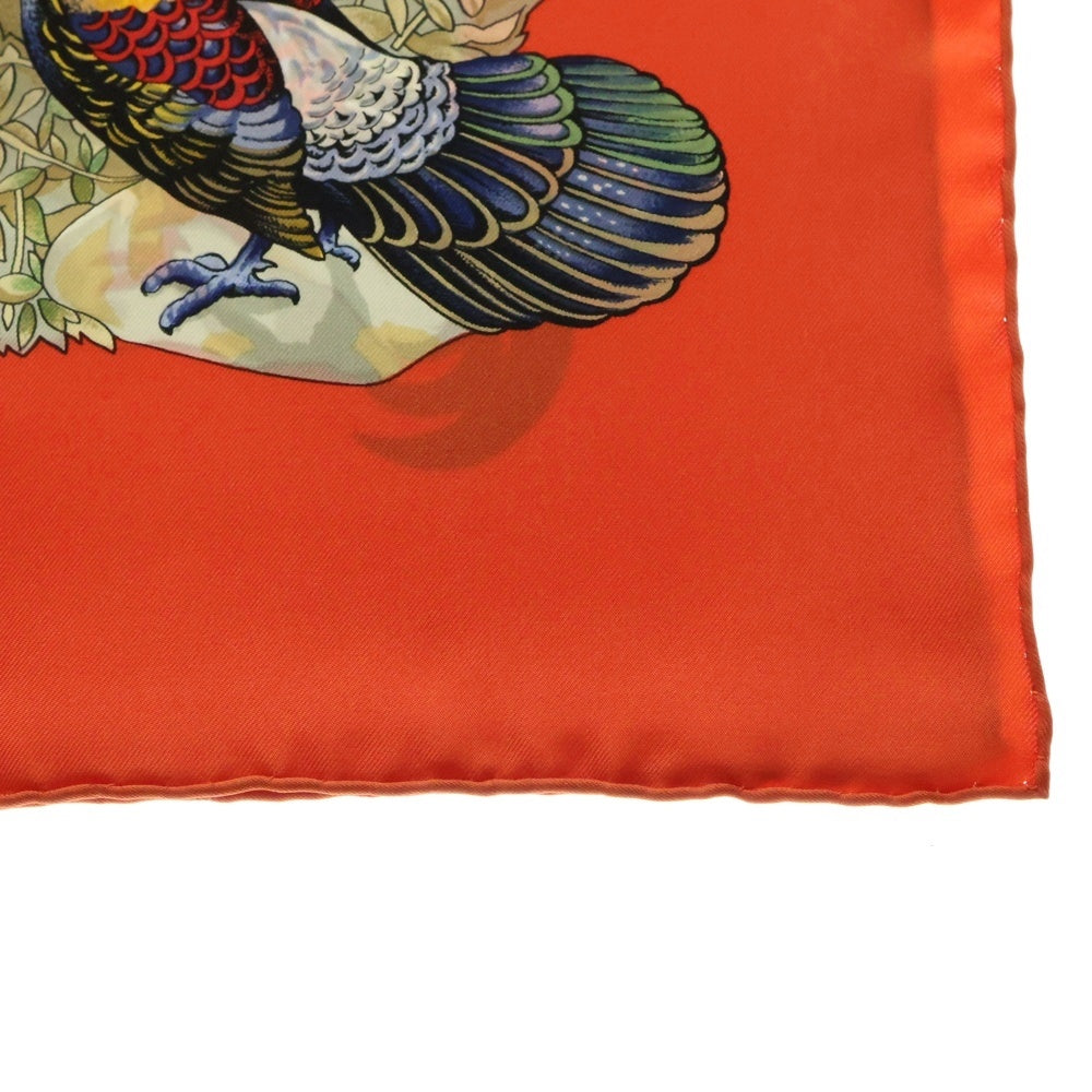 HERMES(エルメス) カレ90 四川省 スカーフ オレンジ×ベージュ シルク