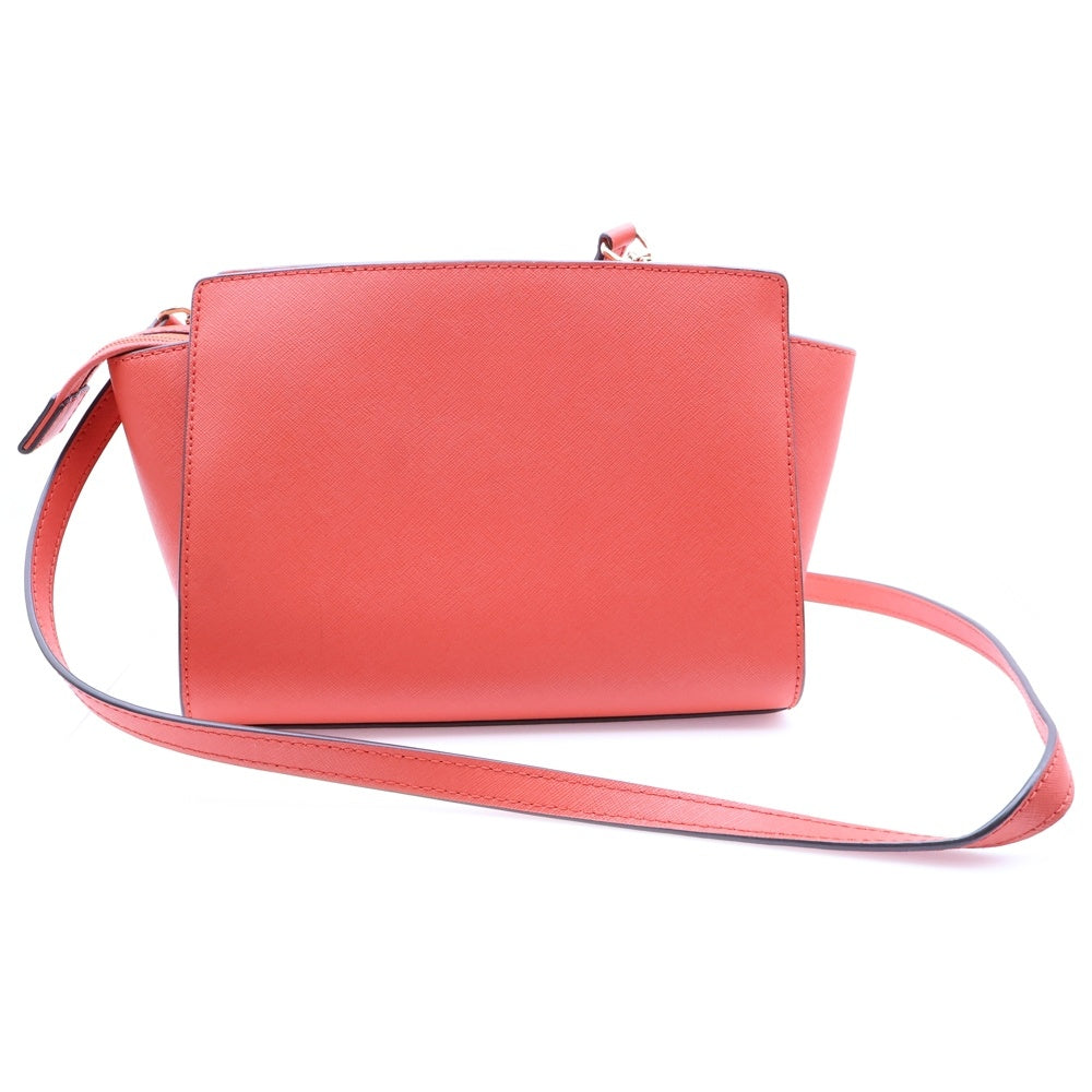 MICHAEL KORS(マイケルコース) ロゴプレート PVC ショルダーバッグ ゴールド金具 オレンジ