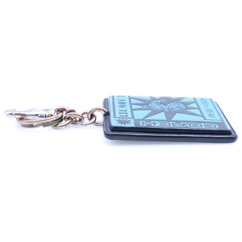 COACH(コーチ) ×LIL NAS X リル ナズ エックス レザー バニー バッグ チャーム キーホルダー キーリング シルバー金具 ブラック/ブルー