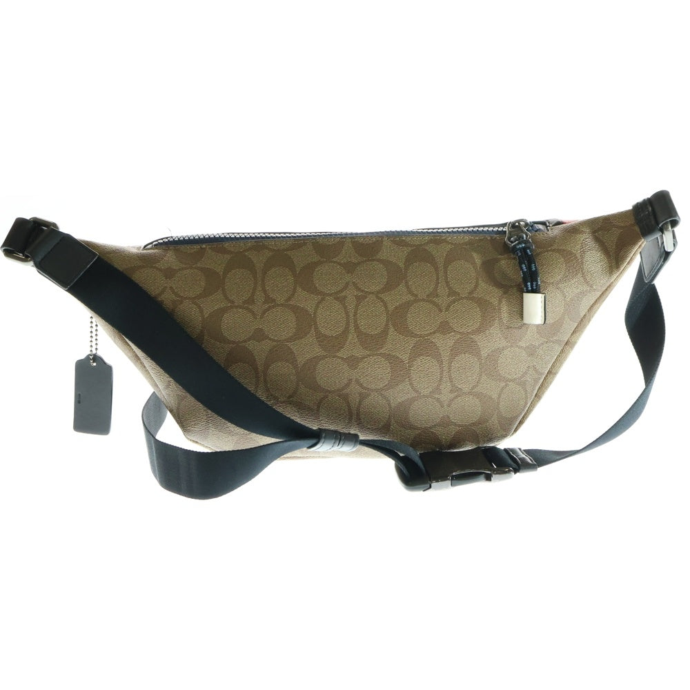 COACH(コーチ) ×Disney ディズニー ミッキーマウス シグネチャー PVC レザー ショルダー ボディバッグ ウエストポーチ ベージュ/レッド 3328