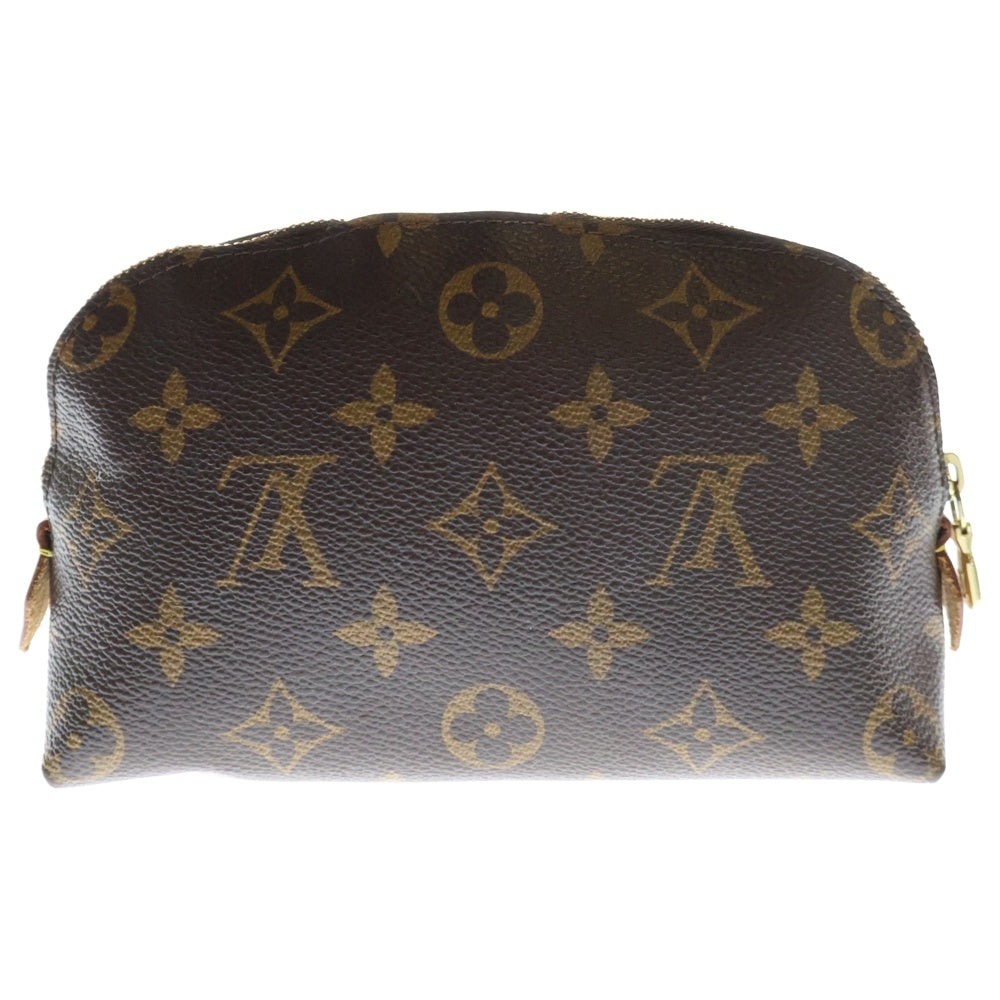 LOUIS VUITTON(ルイヴィトン) モノグラム ポシェットコスメティック メイクポーチ ケース 収納 ブラウン ゴールド金具 レザー×PVC M47515