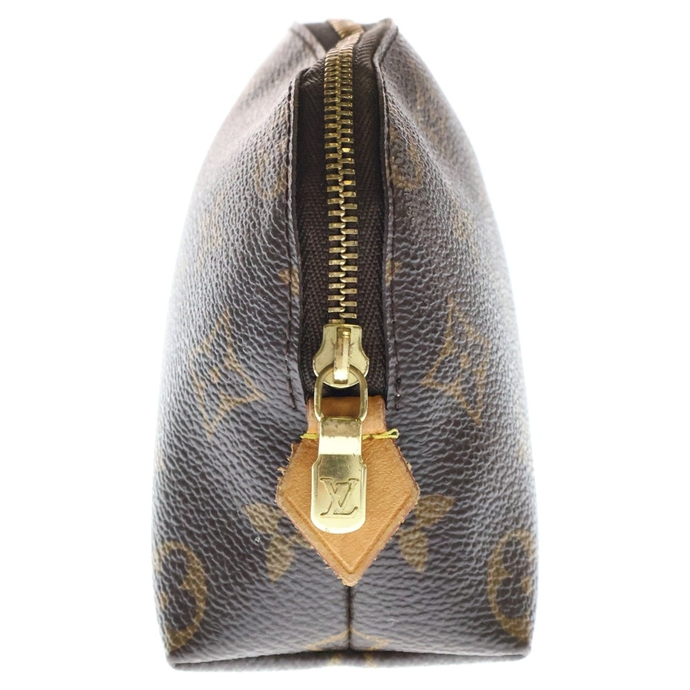 LOUIS VUITTON(ルイヴィトン) モノグラム ポシェットコスメティック メイクポーチ ケース 収納 ブラウン ゴールド金具 レザー×PVC M47515