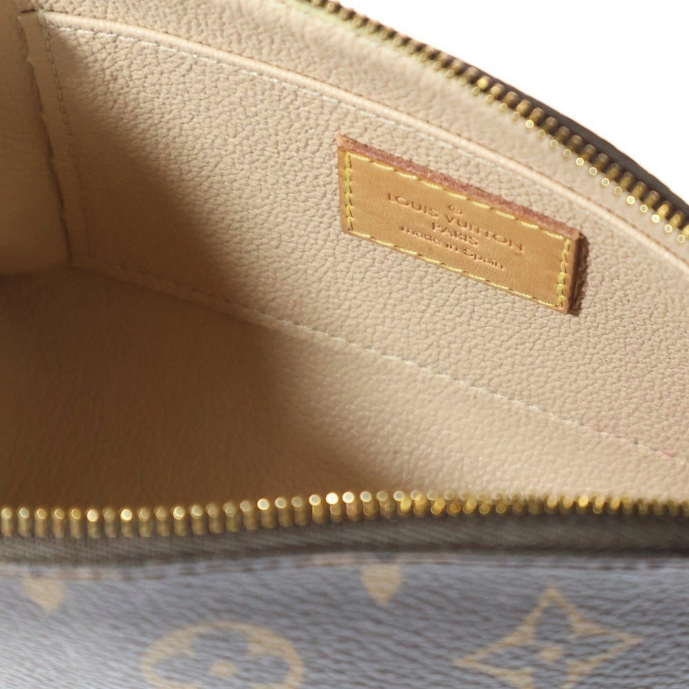 LOUIS VUITTON(ルイヴィトン) モノグラム ポシェットコスメティック メイクポーチ ケース 収納 ブラウン ゴールド金具 レザー×PVC M47515