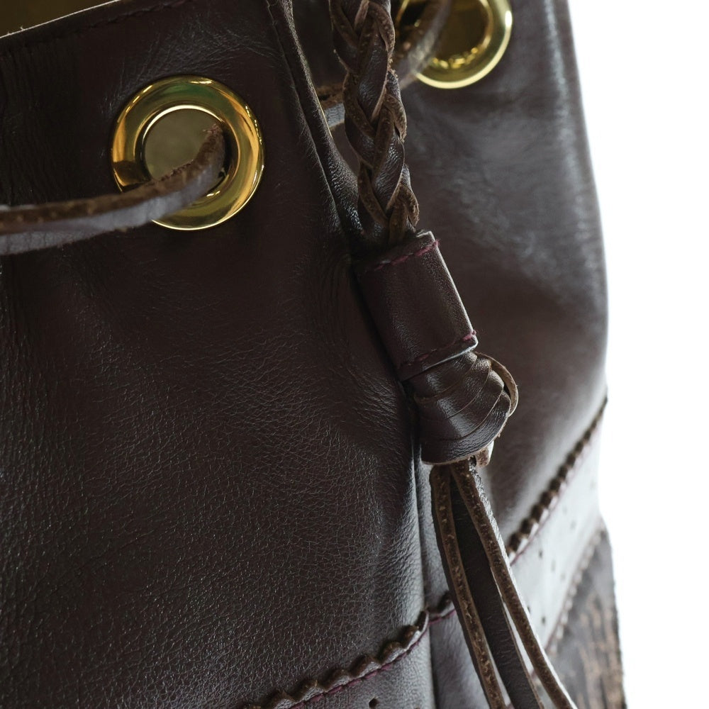 J&M DAVIDSON(ジェイアンドエムデヴィッドソン) ショルダーバッグ ハンドバッグ ワインレッド ゴールド金具 レザー