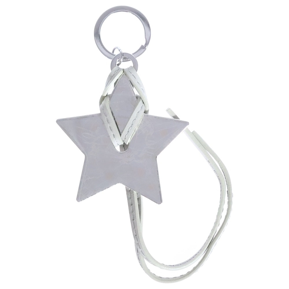 DIOR(ディオール) ワールドマップ スター レザー ノベルティ バッグチャーム キーホルダー シルバー/グレー