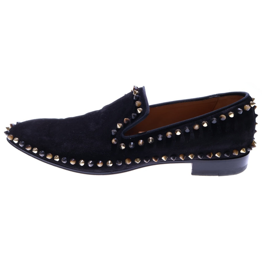 CHRISTIAN LOUBOUTIN(クリスチャンルブタン) スタッズ付スエードローファー レザーシューズ ブラック