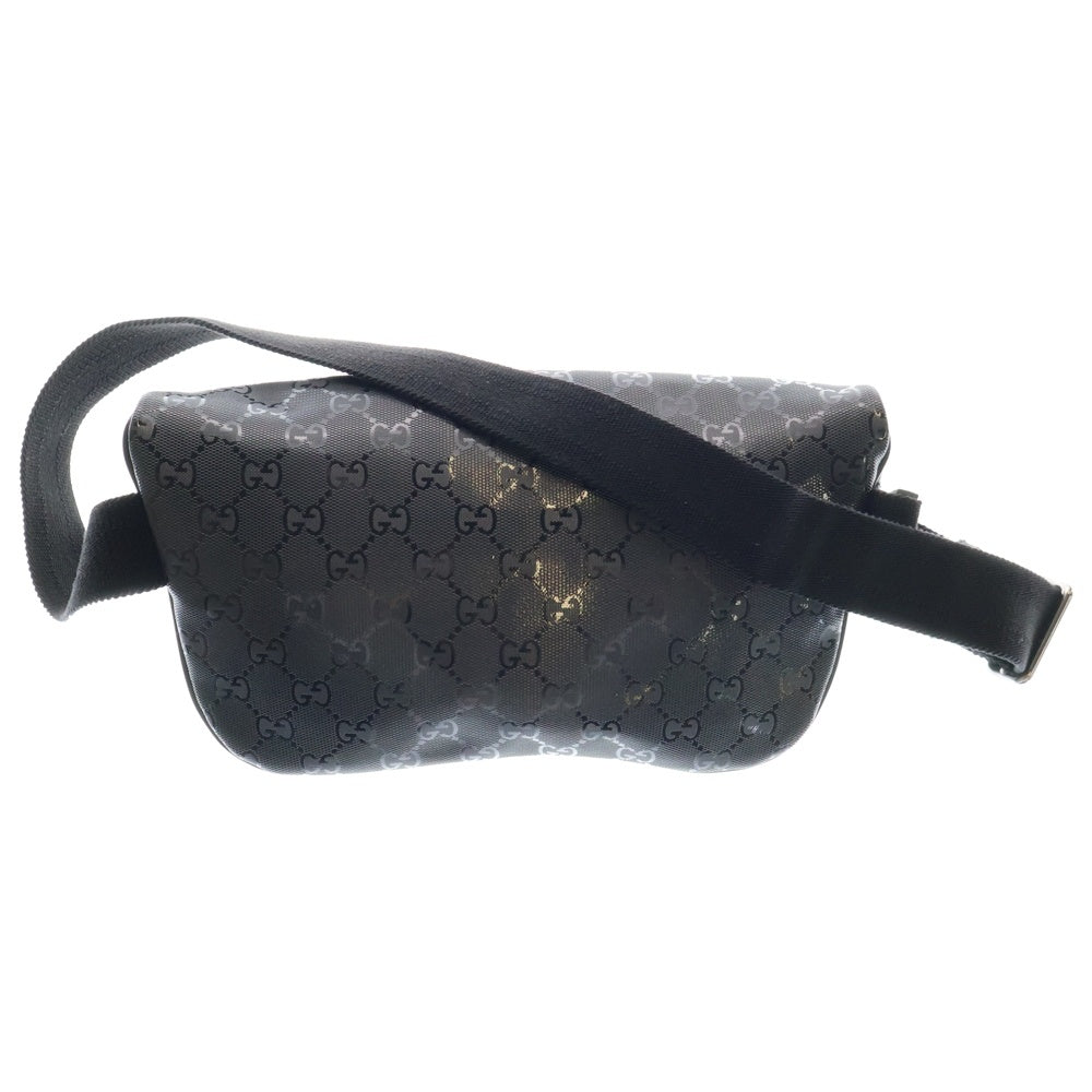 GUCCI(グッチ) GGスプリーム ボディバッグ ウエストバッグ ショルダーバッグ ブラック シルバー金具 PVC×レザー 233269
