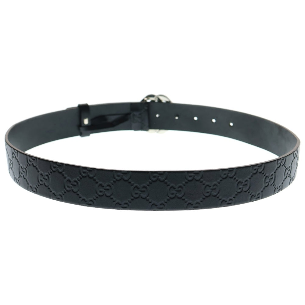 GUCCI(グッチ) グッチシマ GG レザーベルト インターロッキングバックル ブラック 182320
