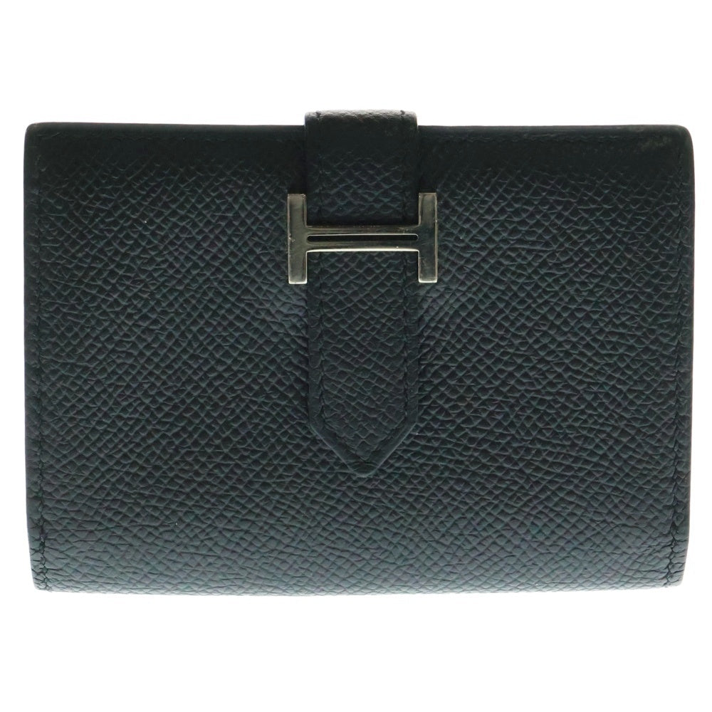 HERMES(エルメス) ベアンミニ カードケース 名刺入れ 財布 エプソン ブラック シルバー金具 T刻印