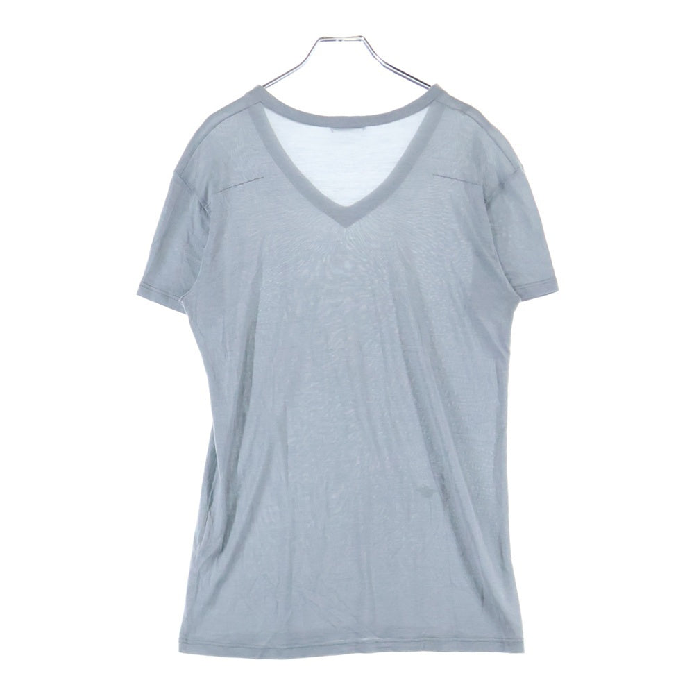 DIOR(ディオール) Bee ビー刺繍 シルク Vネック 半袖 Tシャツ カットソー グレー 263J631B0324