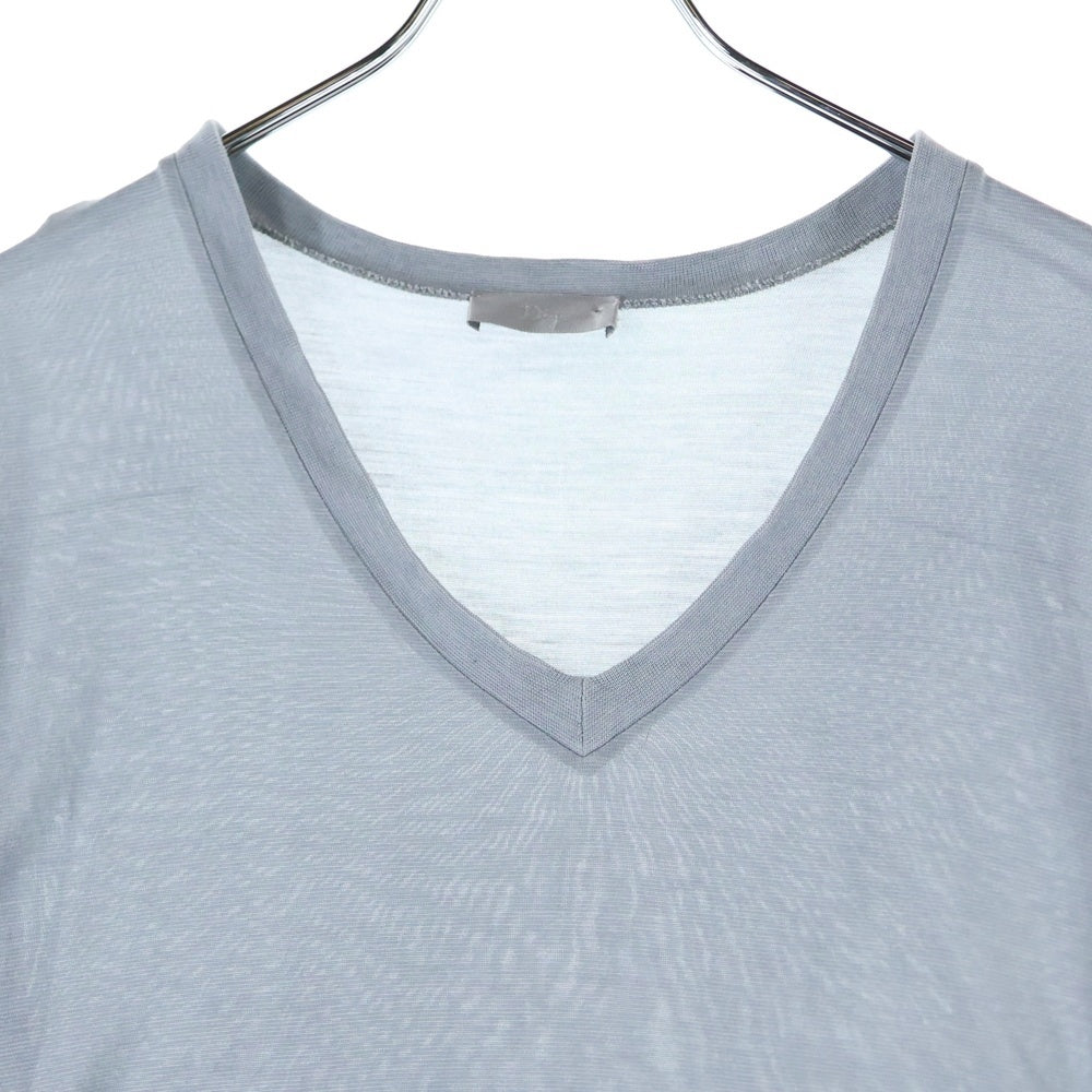 DIOR(ディオール) Bee ビー刺繍 シルク Vネック 半袖 Tシャツ カットソー グレー 263J631B0324