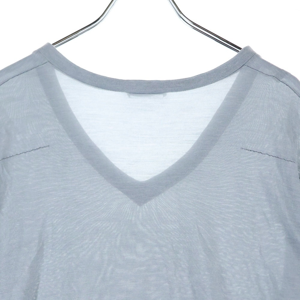 DIOR(ディオール) Bee ビー刺繍 シルク Vネック 半袖 Tシャツ カットソー グレー 263J631B0324