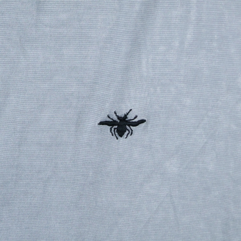 DIOR(ディオール) Bee ビー刺繍 シルク Vネック 半袖 Tシャツ カットソー グレー 263J631B0324