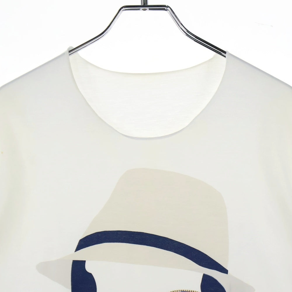 lucien pellat-finet(ルシアンペラフィネ) スタッズ付スカルプリント半袖Tシャツ カットソー ホワイト