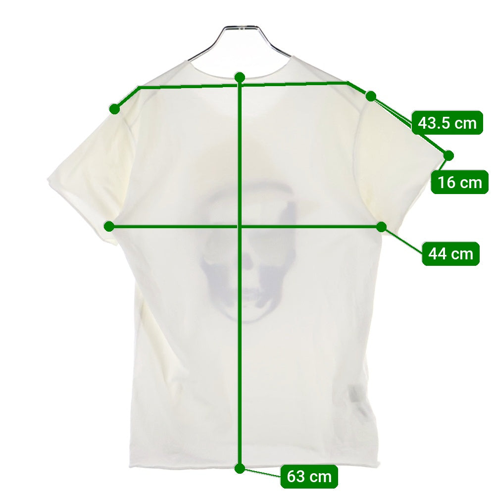 lucien pellat-finet(ルシアンペラフィネ) スタッズ付スカルプリント半袖Tシャツ カットソー ホワイト