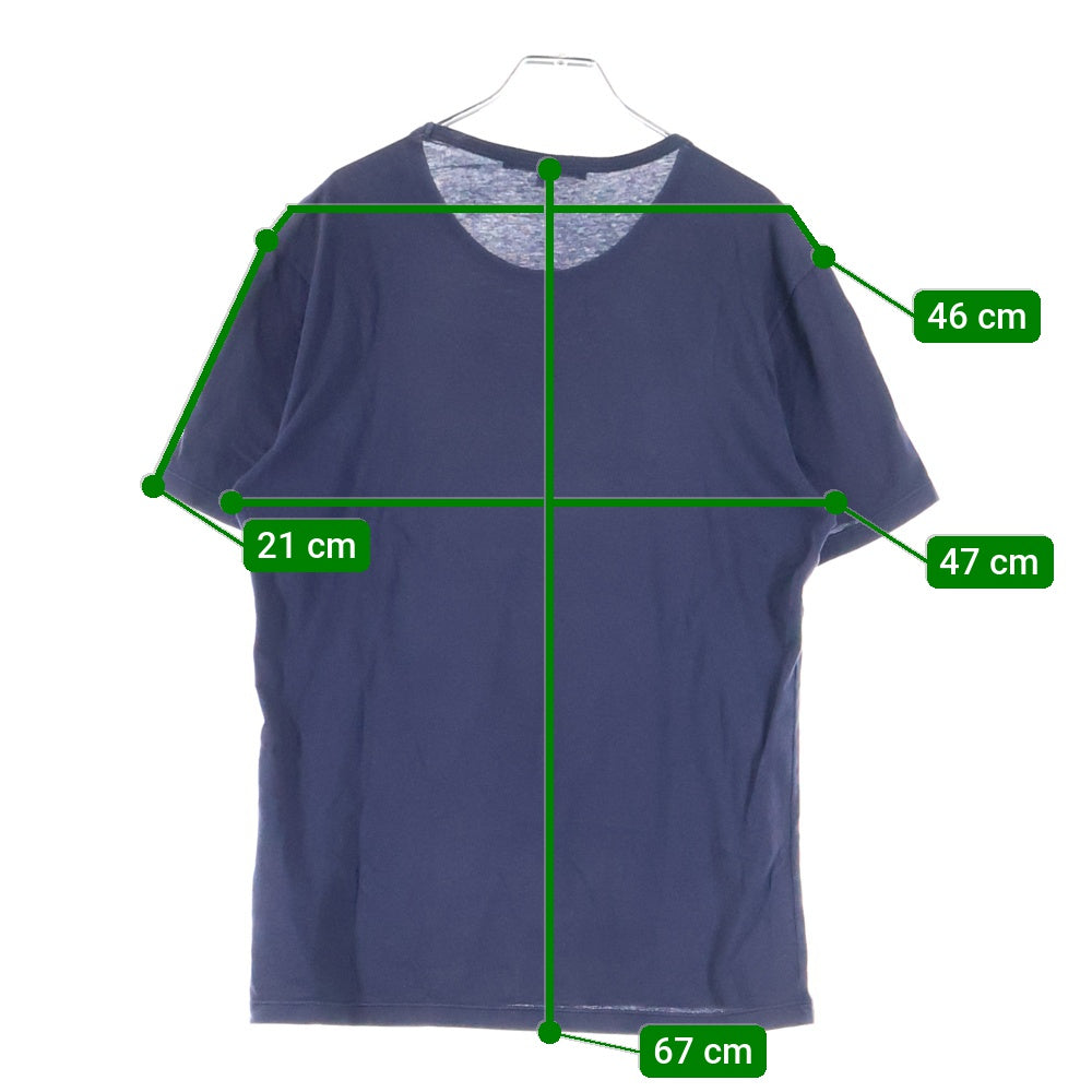 GUCCI(グッチ) エンブレムロゴクルーネックコットン半袖Tシャツ カットソー ネイビー