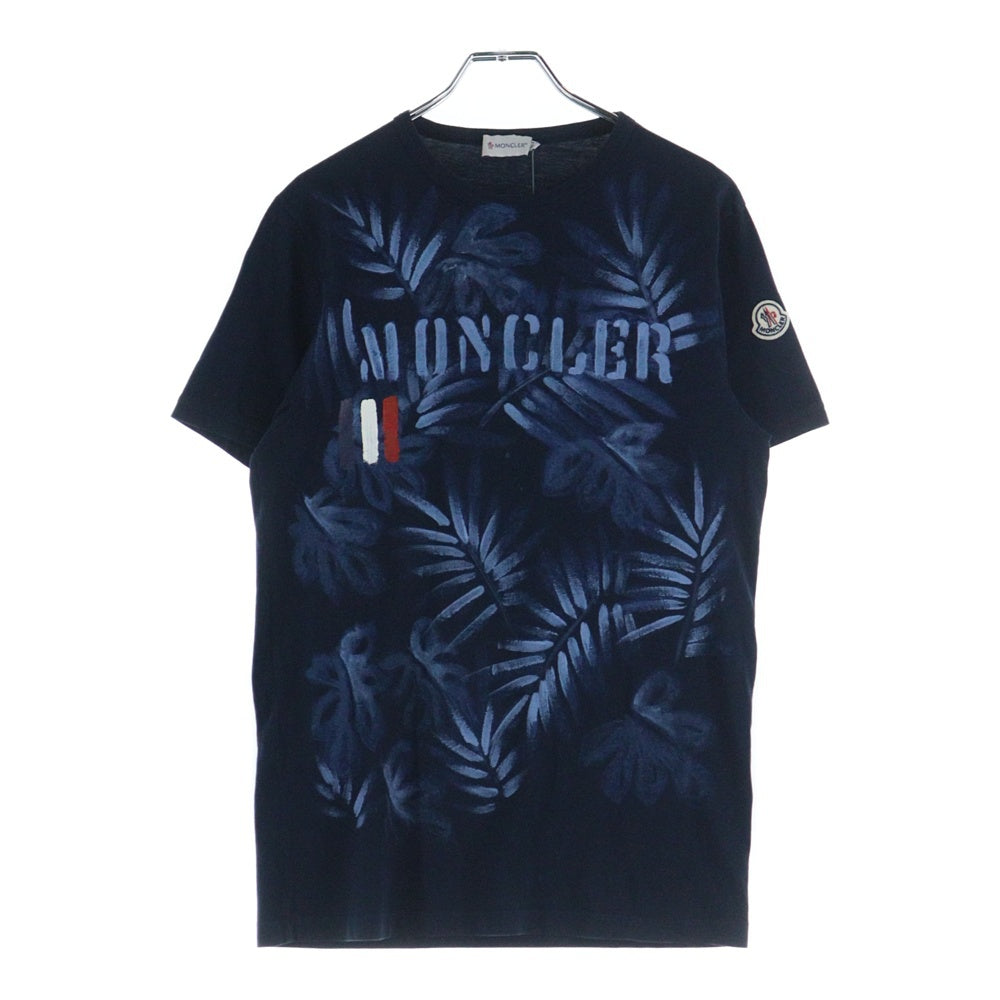 MONCLER(モンクレール) ロゴ グラフィックプリント クルーネック 半袖Tシャツ カットソー ネイビー 310918002150 82565
