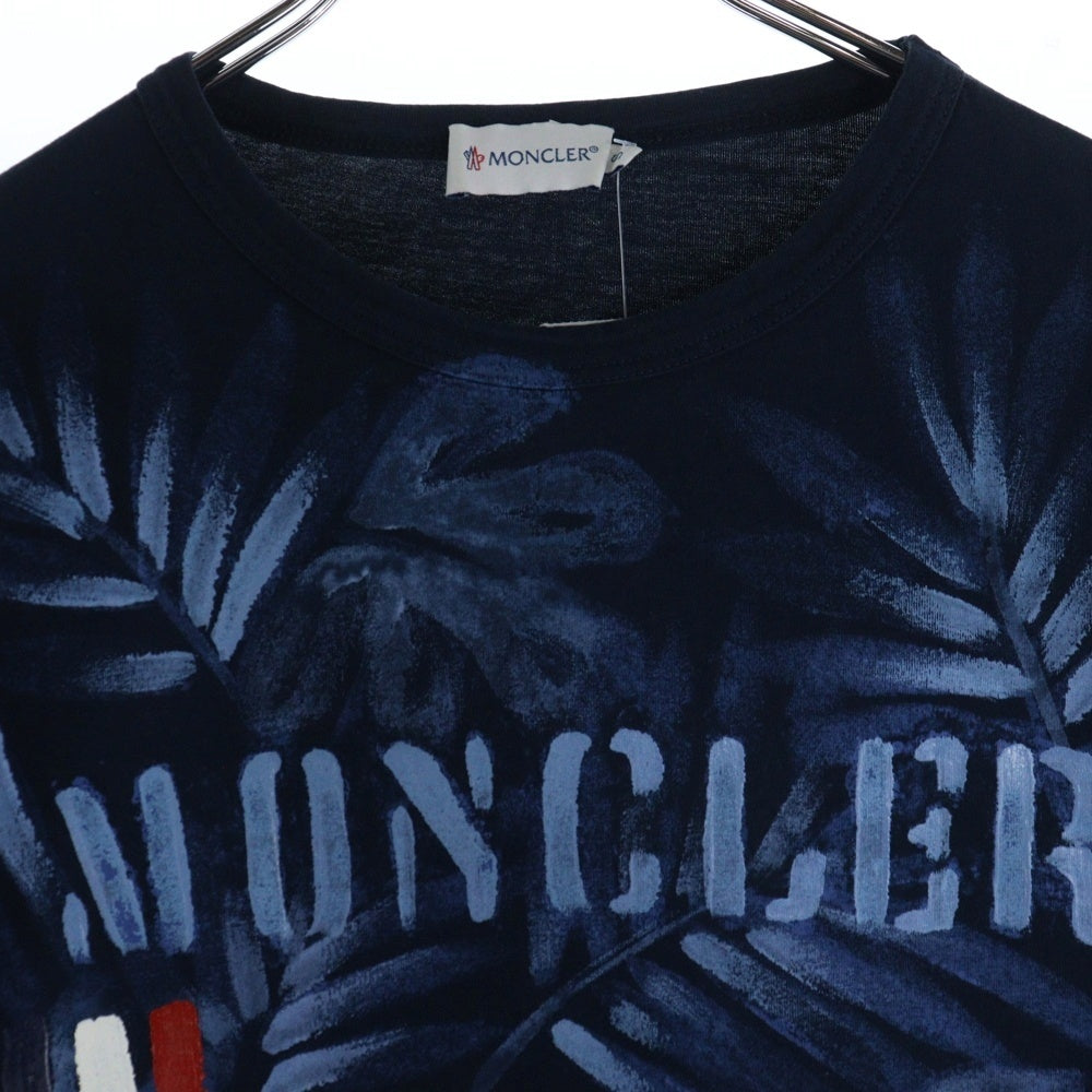 MONCLER(モンクレール) ロゴ グラフィックプリント クルーネック 半袖Tシャツ カットソー ネイビー 310918002150 82565