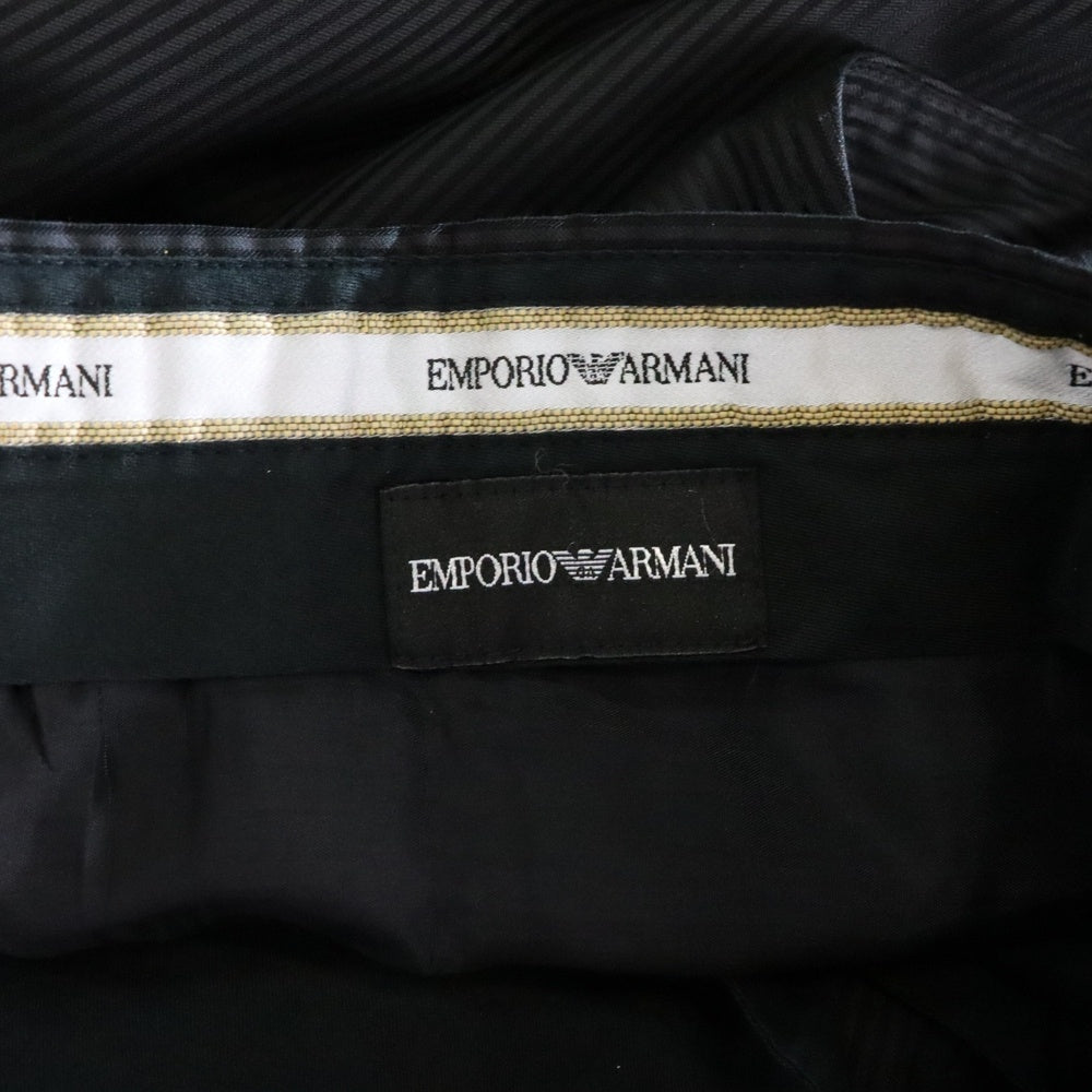 EMPORIO ARMANI(エンポリオアルマーニ) ストライプ柄セットアップ ウールジャケット スラックスパンツ ブラック