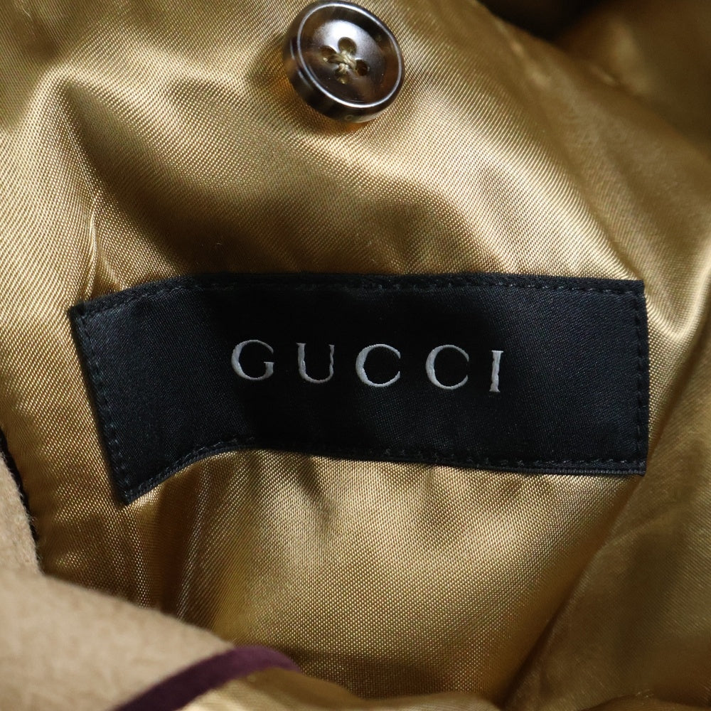 GUCCI(グッチ) ウール 3B 比翼ボタン チェスター ロング コート ベージュ 48TFF0