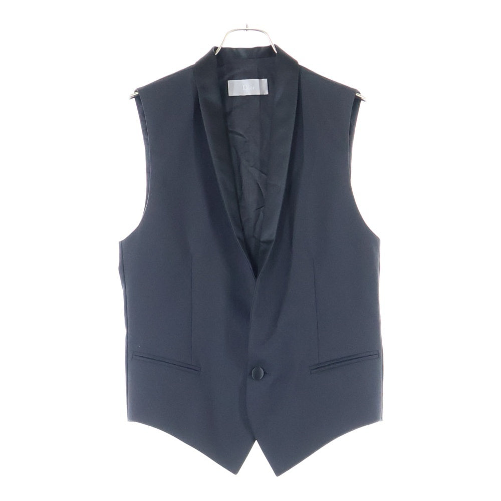 Dior HOMME(ディオールオム) ウール ナローラペル スモーキング ジレ ベスト ノースリーブ ジャケット ブラック 163C611S0687