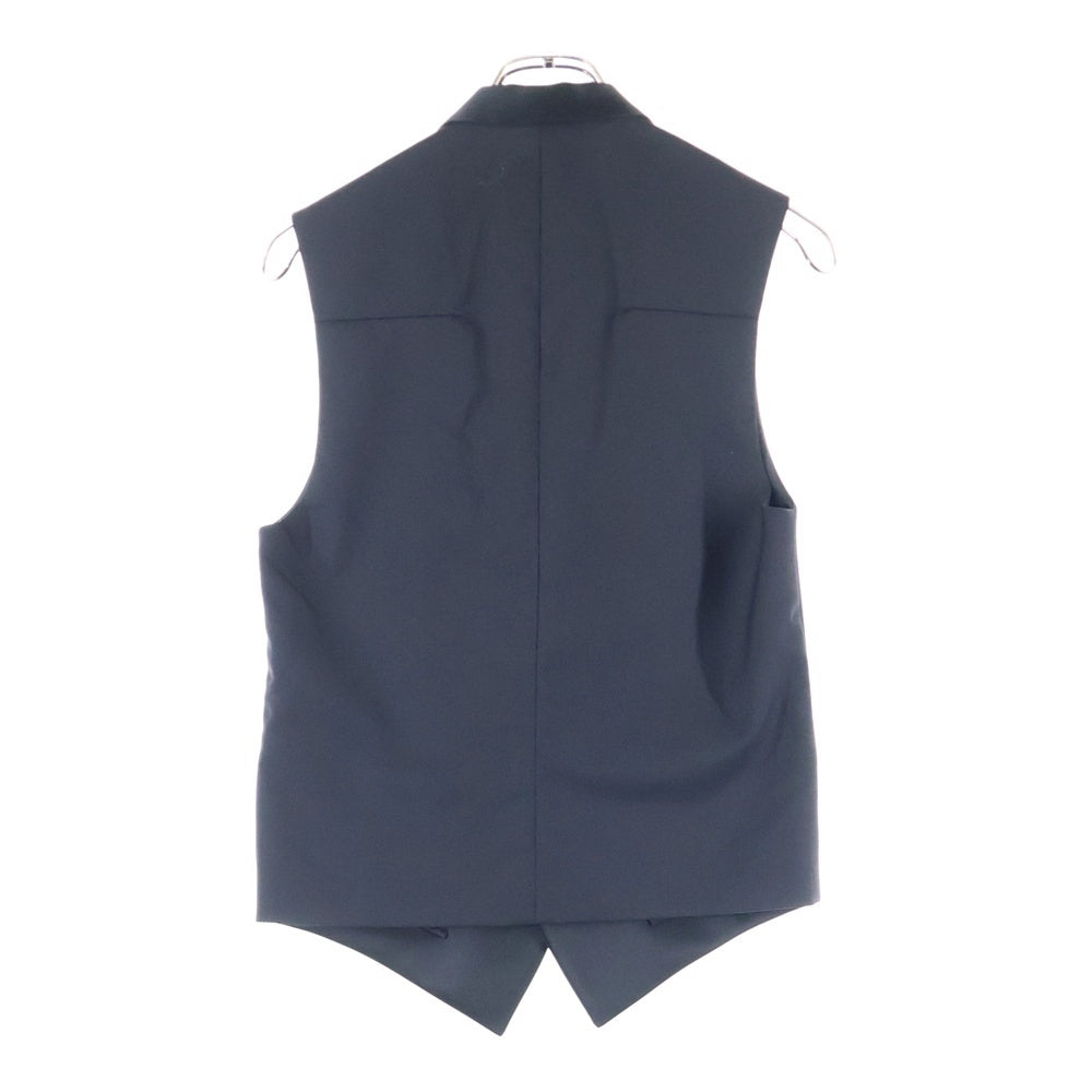 Dior HOMME(ディオールオム) ウール ナローラペル スモーキング ジレ ベスト ノースリーブ ジャケット ブラック 163C611S0687
