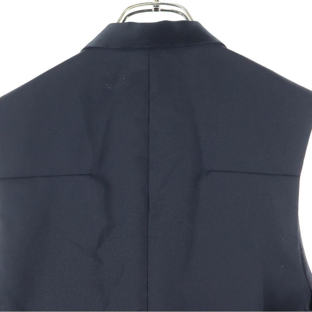 Dior HOMME(ディオールオム) ウール ナローラペル スモーキング ジレ ベスト ノースリーブ ジャケット ブラック 163C611S0687