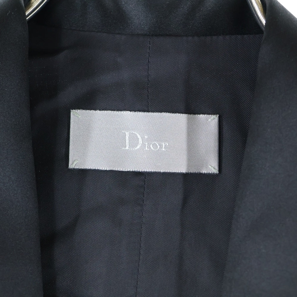 Dior HOMME(ディオールオム) ウール ナローラペル スモーキング ジレ ベスト ノースリーブ ジャケット ブラック 163C611S0687