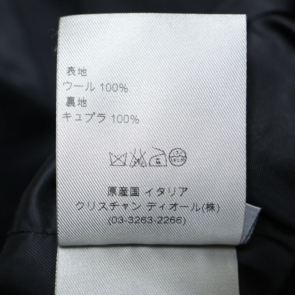 Dior HOMME(ディオールオム) ウール ナローラペル スモーキング ジレ ベスト ノースリーブ ジャケット ブラック 163C611S0687