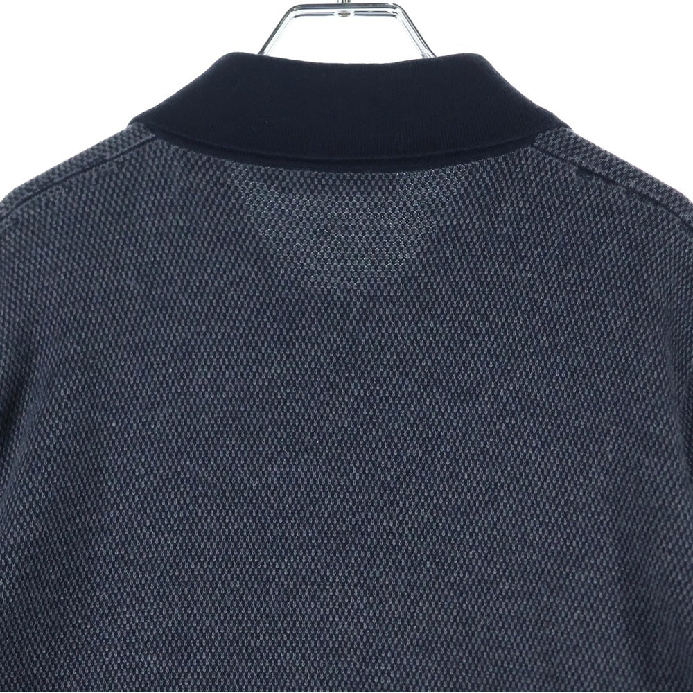 Alexander McQueen(アレキサンダーマックイーン) 切り替えデザイン ゴールドボタン ニット シャツジャケット グレー/ダークネイビー 340646 Q1RJA