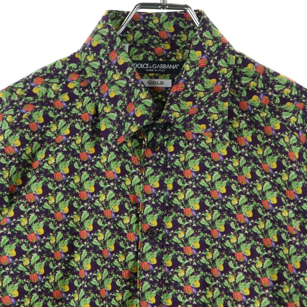 DOLCE & GABBANA(ドルチェアンドガッバーナ) フラワープリント コットン長袖シャツ ブラウス マルチカラー