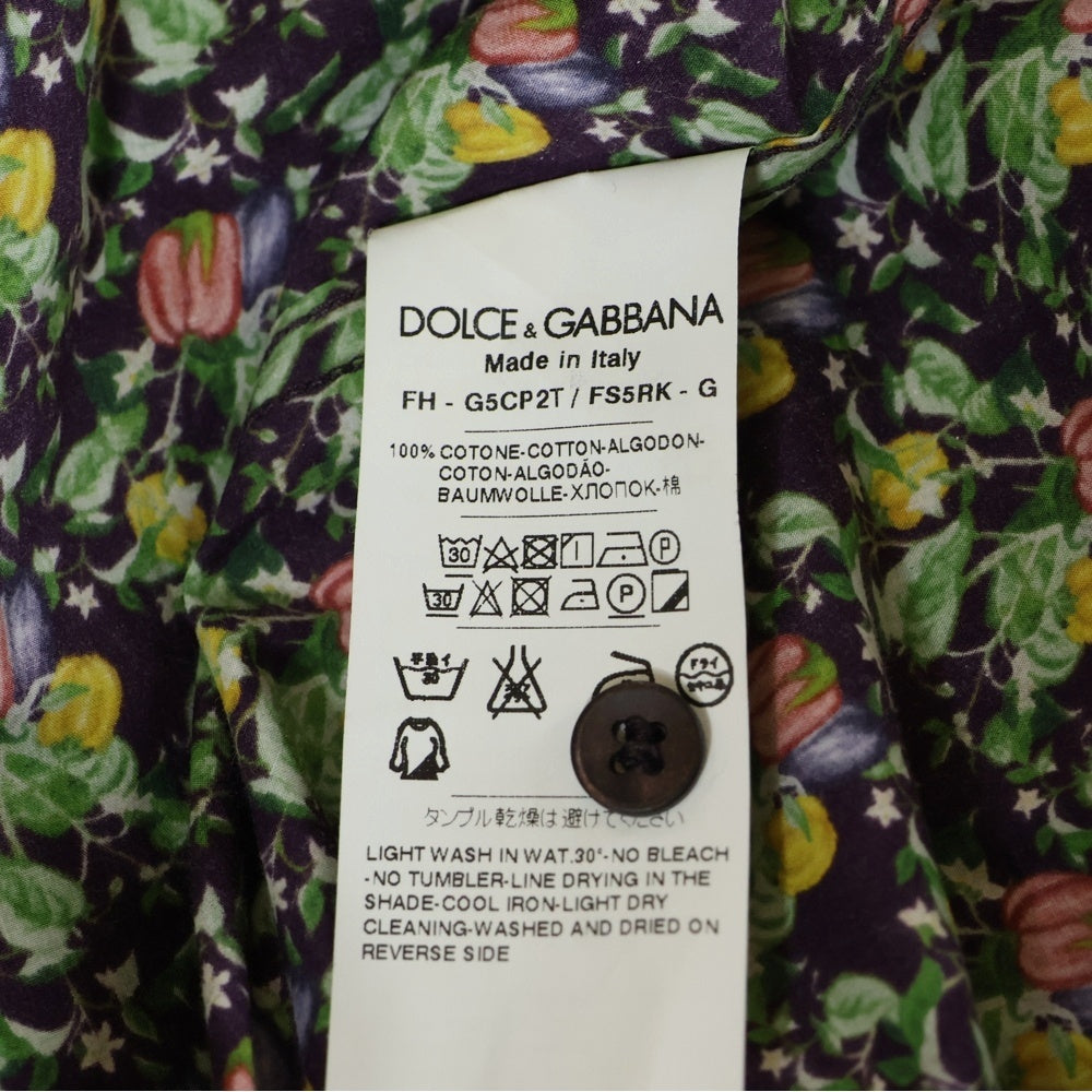 DOLCE & GABBANA(ドルチェアンドガッバーナ) フラワープリント コットン長袖シャツ ブラウス マルチカラー
