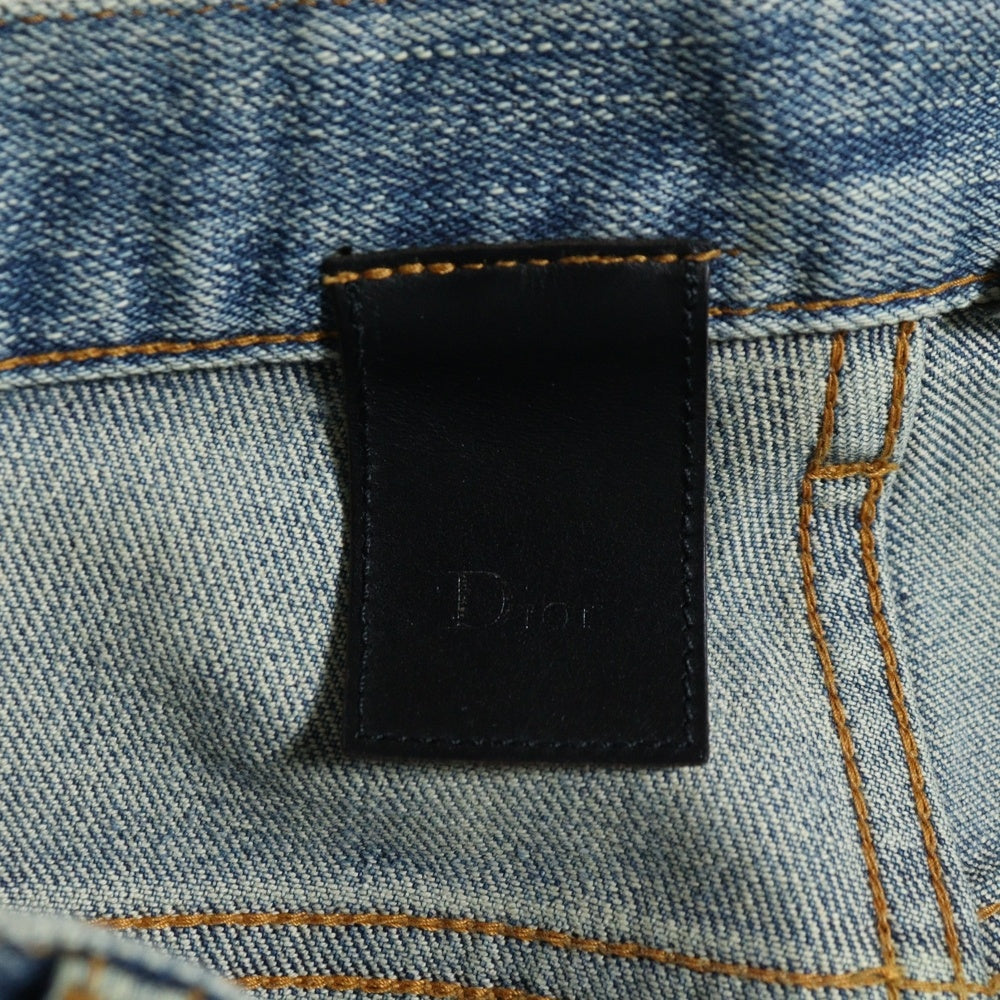 Dior HOMME(ディオールオム) 13AW ウォッシュ加工 スリム テーパードデニムパンツ ジーンズ インディゴ 163D019TY060