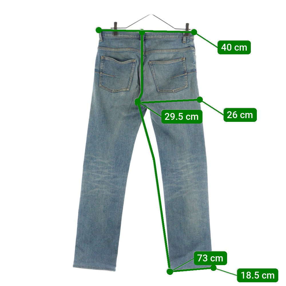 Dior HOMME(ディオールオム) 13AW ウォッシュ加工 スリム テーパードデニムパンツ ジーンズ インディゴ 163D019TY060